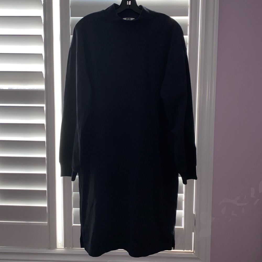 UNIQLO dark heather/grey turtleneck sweater dress size small